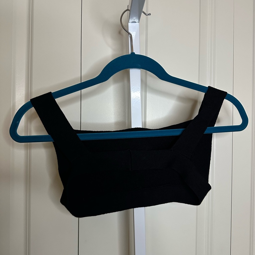 Chic Black Crop‎ Top and skirt Set